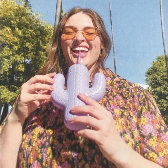 Pink Sky Other - PINK SKY | Purple Cactus Drink Cup with Straw